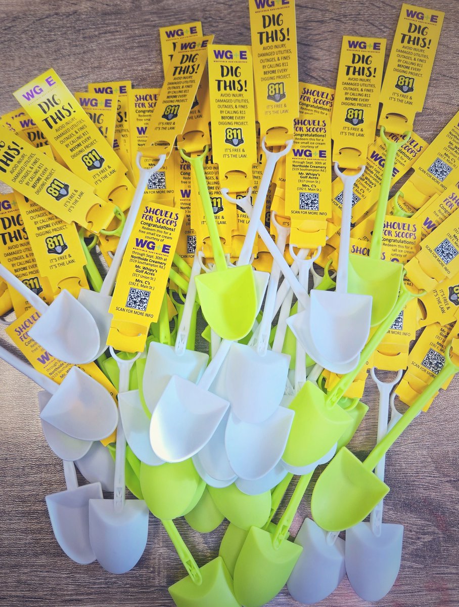 Happy #811Day! 🎉 Call 811 BEFORE you dig! We’re celebrating with a “Shovels for Scoops” drop 🍦 Spot a mini shovel &amp; trade it for free ice cream at Mrs C's Soft Serve, Northside Creamery, or Mr. Whipys Golf Acres. Hint: Today’s sweet hunt is on the Columbia Greenway Rail Trail!
