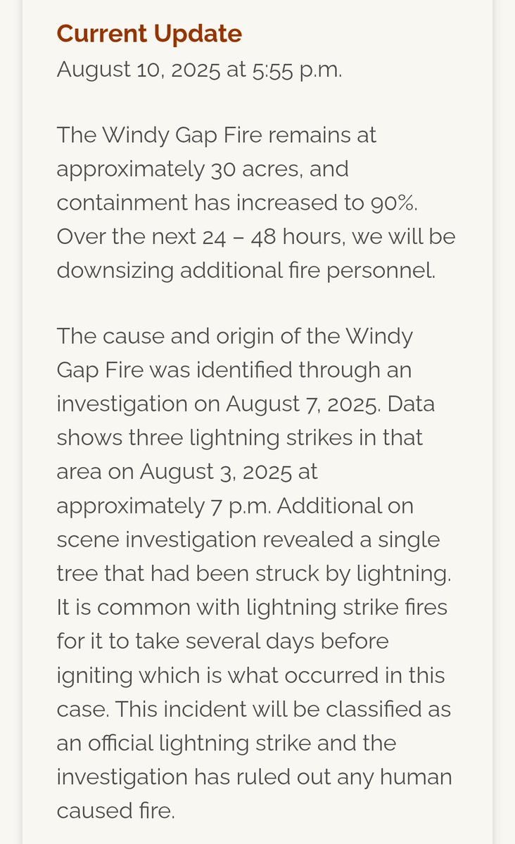 ##WindyGapFire is at 90% <a href="/GrandCountyOEM/">Grand County Office of Emergency Management</a>