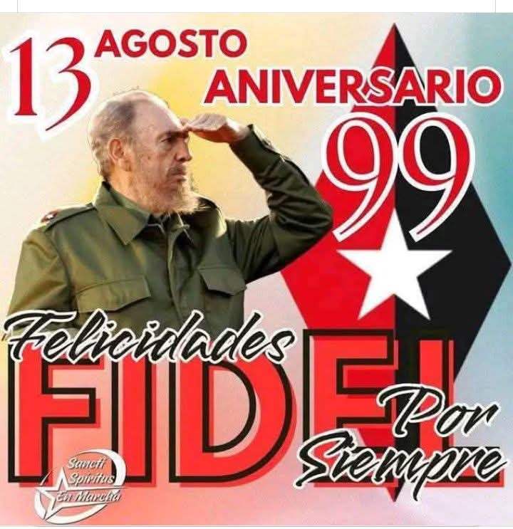 Su legado perdura en los hombres y mujeres que continúan defendiendo la obra de la Revolución 🇨🇺 #CienAñosConFidel 
#SanctiSpíritusEnMarcha 
#LaSierpe <a href="/PartidoPCC/">Partido Comunista de Cuba</a> <a href="/AsambleaCuba/">Asamblea Nacional Cuba</a> <a href="/DiazCanelB/">Miguel Díaz-Canel Bermúdez</a> <a href="/DrRobertoMOjeda/">Dr. Roberto Morales Ojeda</a> <a href="/EduardoLopezL65/">Eduardo López Leyva</a> <a href="/anamarianpp/">Ana Mari Machado</a> <a href="/DeivyPrezMartn1/">Deivy Pérez Martín</a> <a href="/AlexisLorente74/">Alexis Lorente Jiménez</a>