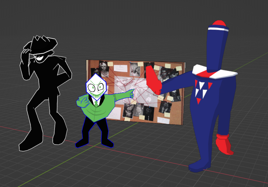 Undertaletaco's tweet photo. Some unknown force took over and compelled me to create 3D models of the Mikes

#deltarune #pluey #battat  #jongler #blender #mikedeltarune https://t.co/ZHnfxjYDLQ