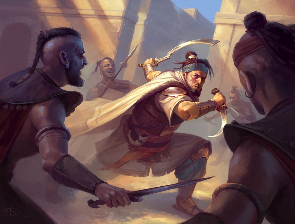 Painting from almost 3 years ago I did to practice dynamic scenes with multiple characters. Still a subject I would like to experiment more with, but was a great learning experience nonetheless!