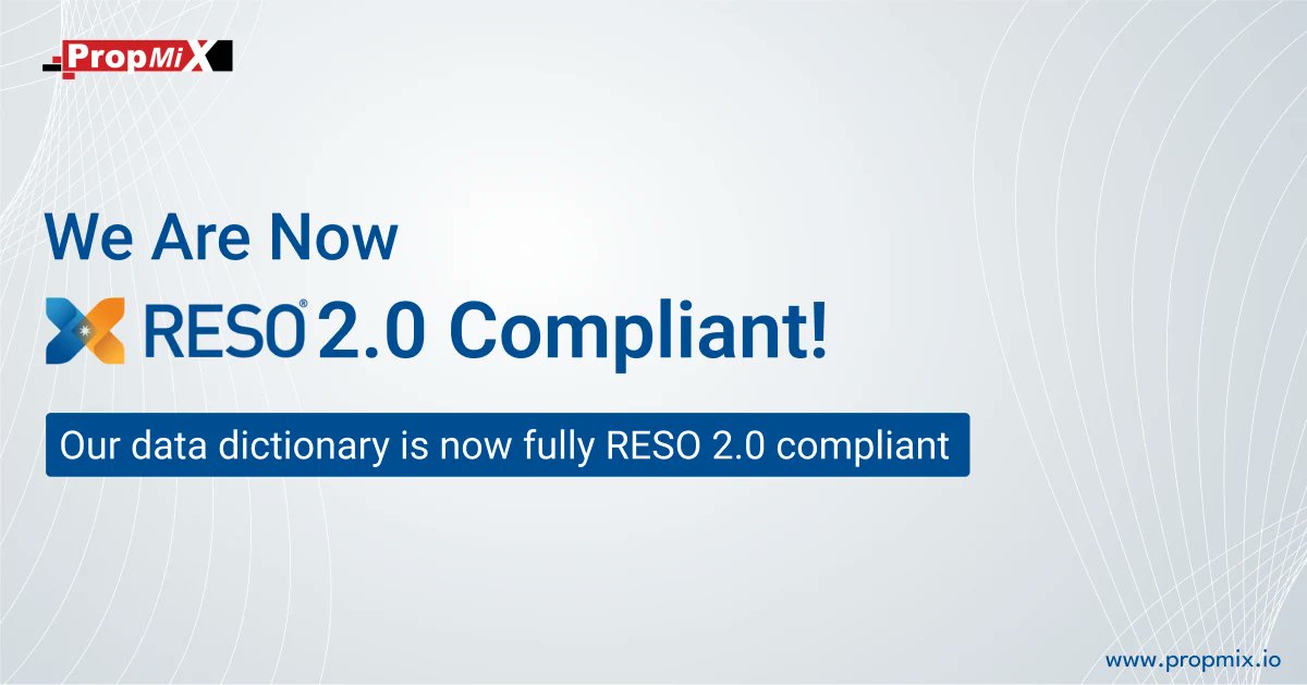 PropMixRE's tweet image. Seamless data integration is here. We are excited to announce that our Real Estate Market data (RE Market Data) dictionary is now fully RES0 2.0 compliant.   

#RESO20 #RESOCompliant #DataDictionary #DataStandards #RealEstate #PropMix