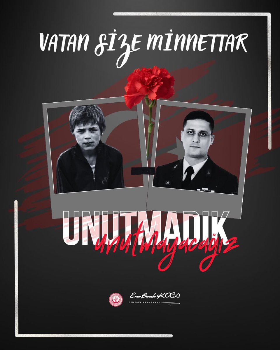 Gemerekkymkmlk's tweet photo. Şehadetlerinin yıl dönümünde, kahraman şehitlerimiz Eren BÜLBÜL ve Jandarma Astsubay Kıdemli Başçavuş Ferhat GEDİK’i rahmet ve saygıyla anıyoruz.
Vatan size minnettar.🇹🇷🇹🇷🇹🇷 https://t.co/bLWurMNs62