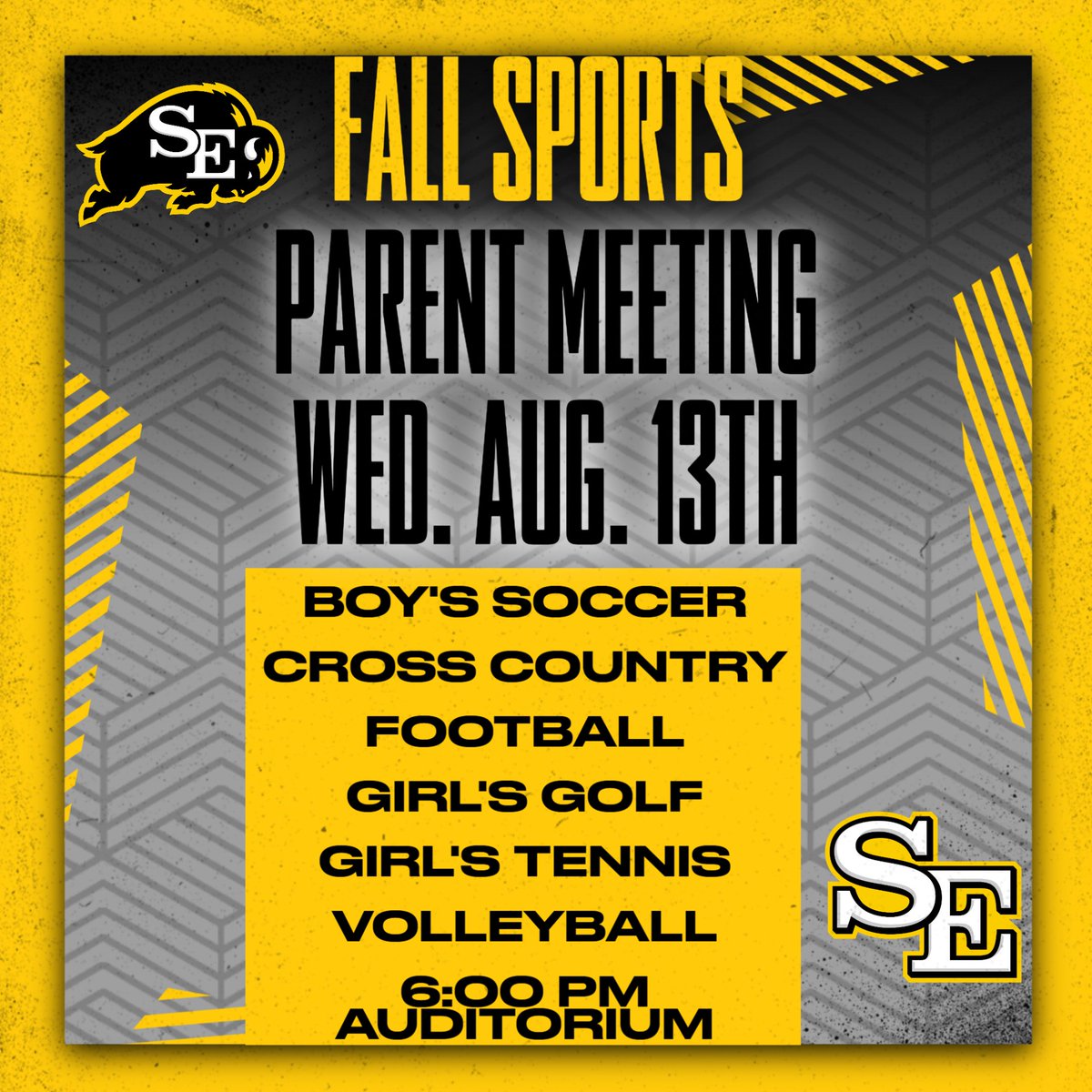 Open House / Fall Sports Parent meeting is the same night.  If you are having issues with uploading to Bound, please come for assistance.