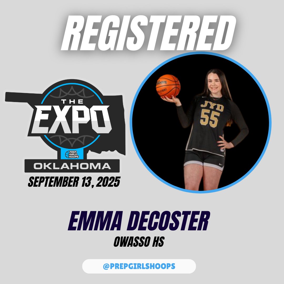 Coachjvick (new) (@coachjvick1) on Twitter photo Welcome Class of 2028 Emma DeCoster
<a href="/emma_decoster/">Emma DeCoster</a> Owasso High School to the
<a href="/PGHOklahoma/">Prep Girls Hoops Oklahoma</a> The Expo Showcase
<a href="/PrepGirlsHoops/">Prep Girls Hoops 🏀</a> Welcome Class of 2028 Emma DeCoster
<a href="/emma_decoster/">Emma DeCoster</a> Owasso High School to the
<a href="/PGHOklahoma/">Prep Girls Hoops Oklahoma</a> The Expo Showcase
<a href="/PrepGirlsHoops/">Prep Girls Hoops 🏀</a>