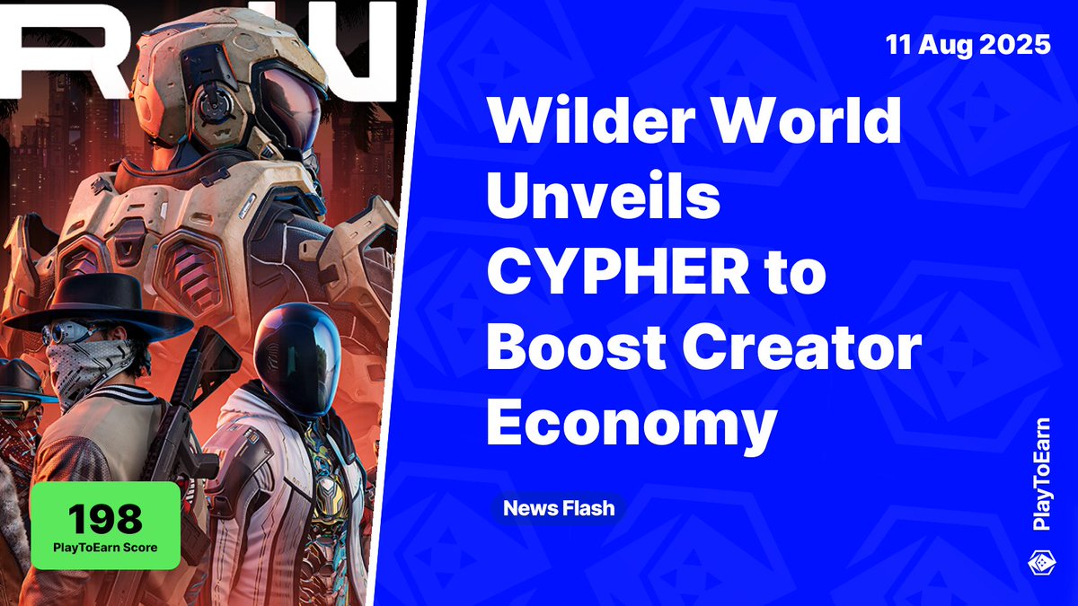 PlayToEarn (@playtoearn) on Twitter photo Wilder World Unveils CYPHER to Boost Creator Economy in Metaverse ๐
PlayToEarn Score: 198 ๐
โก๏ธ <a href="/WilderWorld/">Wilder World</a> has announced CYPHER INC., a US-based funding vehicle aimed at powering its ZERO social app and metaverse ecosystem
Read more ๐งต Wilder World Unveils CYPHER to Boost Creator Economy in Metaverse ๐
PlayToEarn Score: 198 ๐
โก๏ธ <a href="/WilderWorld/">Wilder World</a> has announced CYPHER INC., a US-based funding vehicle aimed at powering its ZERO social app and metaverse ecosystem
Read more ๐งต
