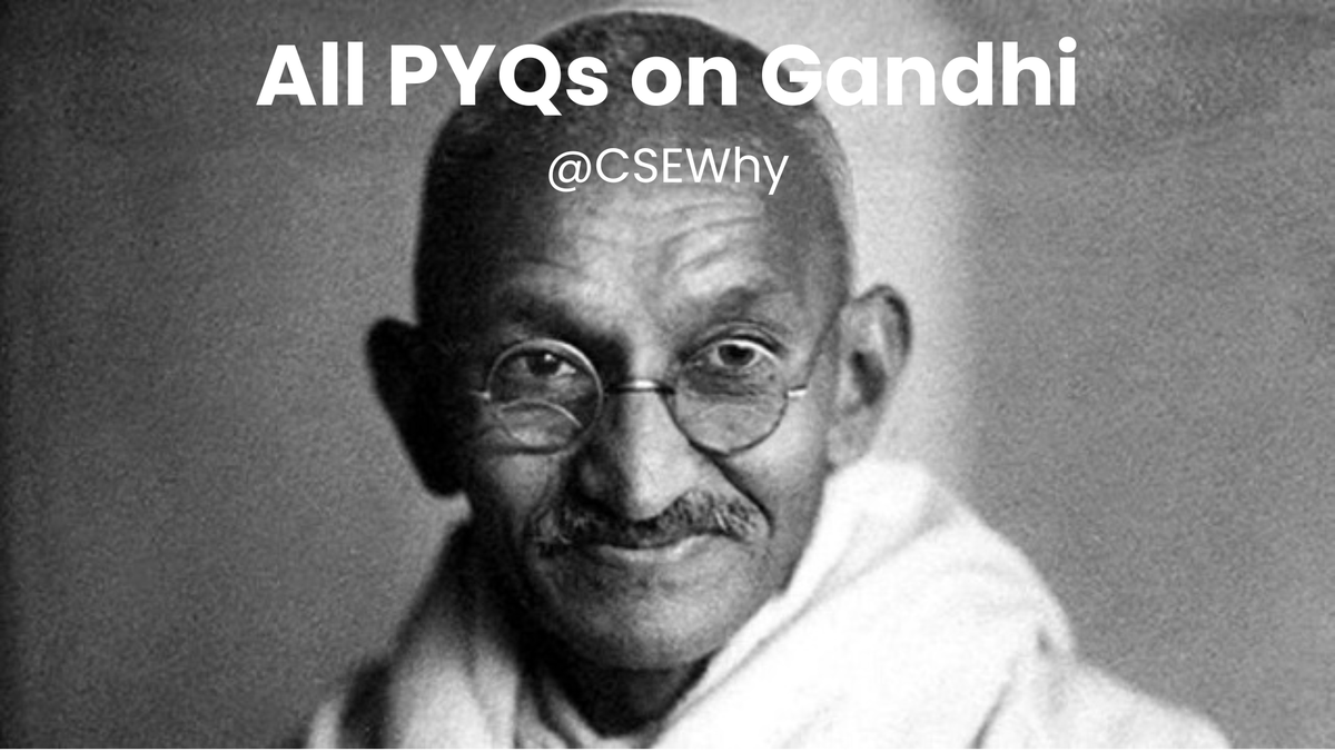 All PYQs related to Gandhi in one place😍

Save this🧵before you lose it to scrolling!
