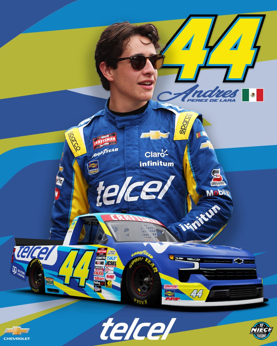 Niece Motorsports (@niecemotorsport) on Twitter photo ¡Hola, <a href="/andresplg2/">Andres Perez de Lara</a>! Welcome to the No. 44 👋
Find all the details here: niecemotorsports.com/news/andres-pe…
#PressTheAttack | #TeamChevy ¡Hola, <a href="/andresplg2/">Andres Perez de Lara</a>! Welcome to the No. 44 👋
Find all the details here: niecemotorsports.com/news/andres-pe…
#PressTheAttack | #TeamChevy