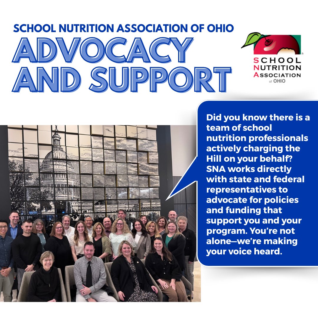 By joining our association, you become part of a powerful network advocating for school nutrition at every level. 

✨ Join us and be a voice for school nutrition: snaohio.org/membership.aspx
