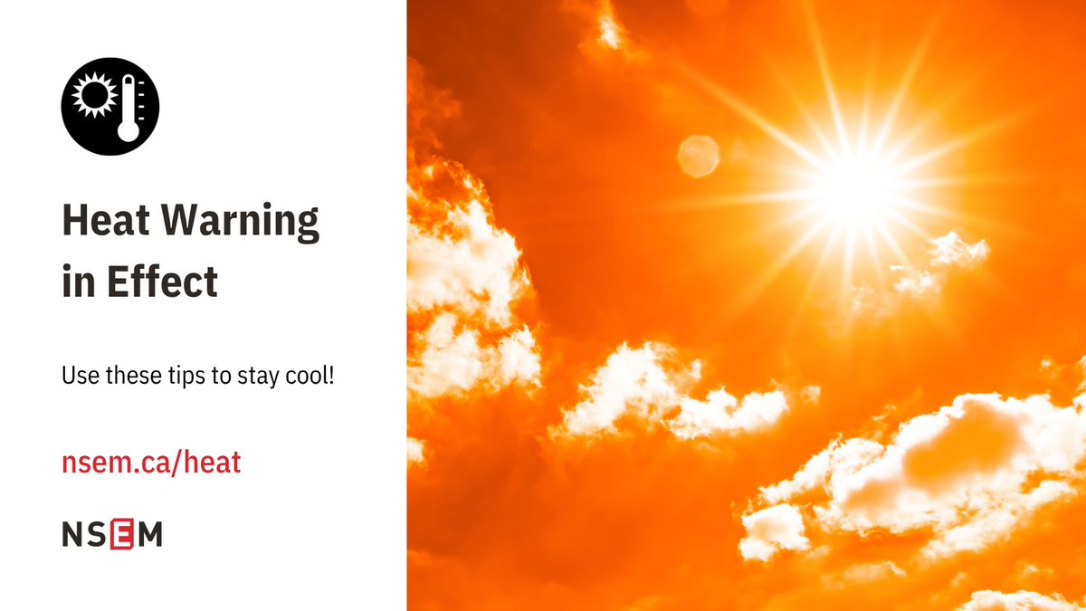 Environment Canada has issued a heat warning for parts of BC, incl the North Shore, starting today through Tuesday. 

Heat impacts everyone differently. Use these tips to stay cool + visit nsem.ca/heat for more info and resources, including links to cooling spaces. 🧵