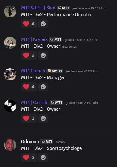 Spongecord (@spongecordprime) on Twitter photo Nach den jüngsten Ereignissen in der <a href="/PrimeLeague/">Die Techniker Prime League</a> haben wir die Entscheidung getroffen, unseren Staff-Bereich aufzustocken und zu optimieren.
Gesucht wird:
--> 1x Performance Director
--> 2x Sportliche LeiterInnen
--> 1x Sport-Psychologen
Die Konkurrenz schläft nie!! Nach den jüngsten Ereignissen in der <a href="/PrimeLeague/">Die Techniker Prime League</a> haben wir die Entscheidung getroffen, unseren Staff-Bereich aufzustocken und zu optimieren.
Gesucht wird:
--> 1x Performance Director
--> 2x Sportliche LeiterInnen
--> 1x Sport-Psychologen
Die Konkurrenz schläft nie!!