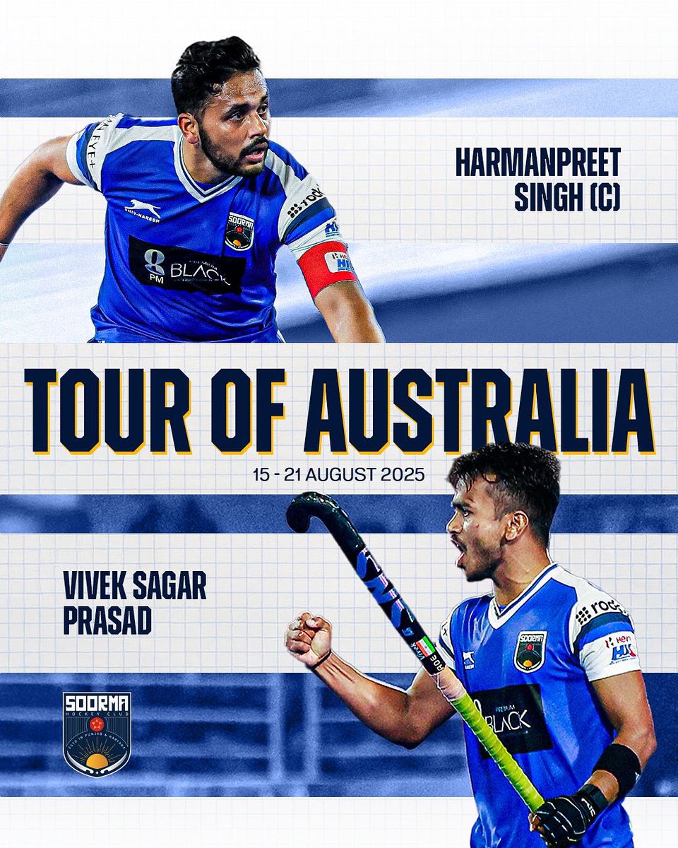 Turf down under, Soorma style. 🏑

With Harmanpreet leading from the front and Vivek Sagar Prasad ruling the midfield, Australia — here we come. 💥🇦🇺

#DilVichSoorma