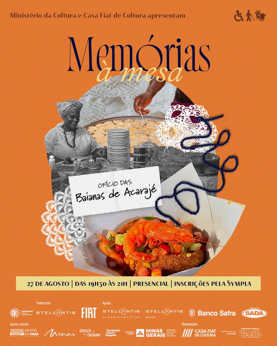 Prepare-se: em agosto, o Memórias à Mesa embarca rumo à Bahia para mergulhar no ofício das Baianas do Acarajé. Você vem com a gente? Acesse: bit.ly/OficioDasBaian…