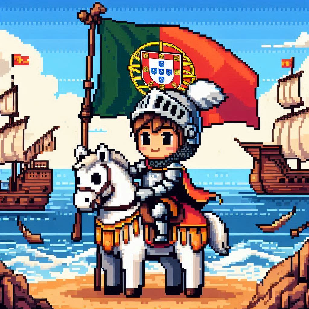 Proudly waving the Portuguese flag, this medieval knight rides into the IberianNFTs collection!
Pixel art meets history, capturing the soul of Portugal and the Age of Discovery. 🌊⚔️
¡Arte ibérico para el mundo! 🇵🇹
#NFTArt #PixelArt #CryptoArt #NFTCommunity #NFTDrop  #IberianFTs