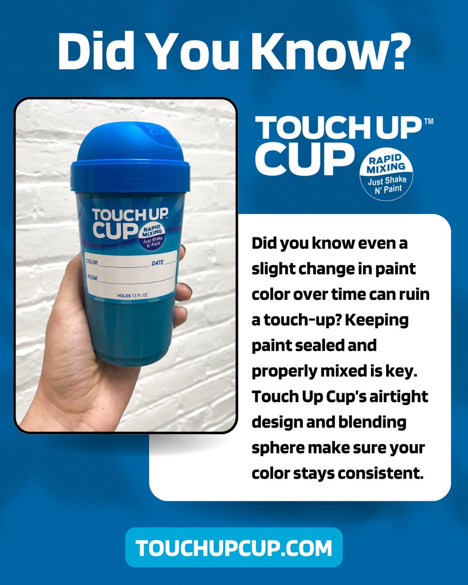It doesn’t take much for a paint job to look patchy over time. The secret to flawless touch-ups? Using paint that’s been stored the right way from the start.

Touch Up Cup keeps your color ready whenever you need it.
Grab yours at bit.ly/TouchUpCup