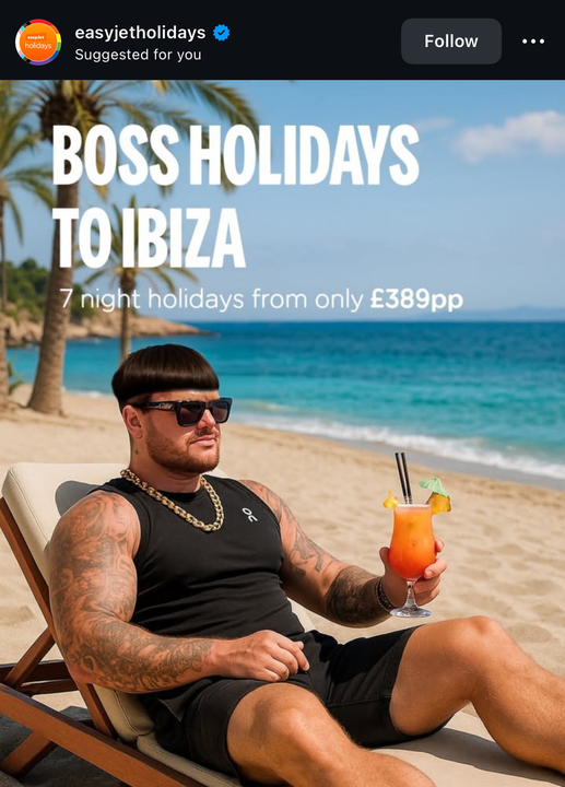 The_AdProfessor's tweet photo. Funniest social media ads I collected:

1. EasyJet Holidays https://t.co/tCGfW1kvaJ