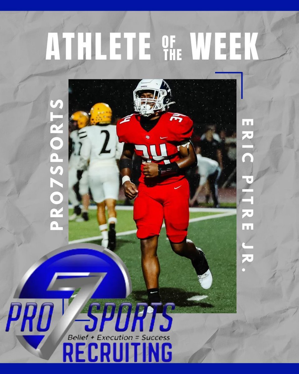 🏆 Athlete of the Week: Eric Pitre Jr. 📍 Beaumont, TX | Class of 2028 🔥 Position: DB/RB | Height: 5'10" | Weight: 185 lbs 🎯 Link: View Profile  💬 "He may be young, but he locks up like a vet." Eric Pitre Jr. is a name every college program should have on their radar now. A