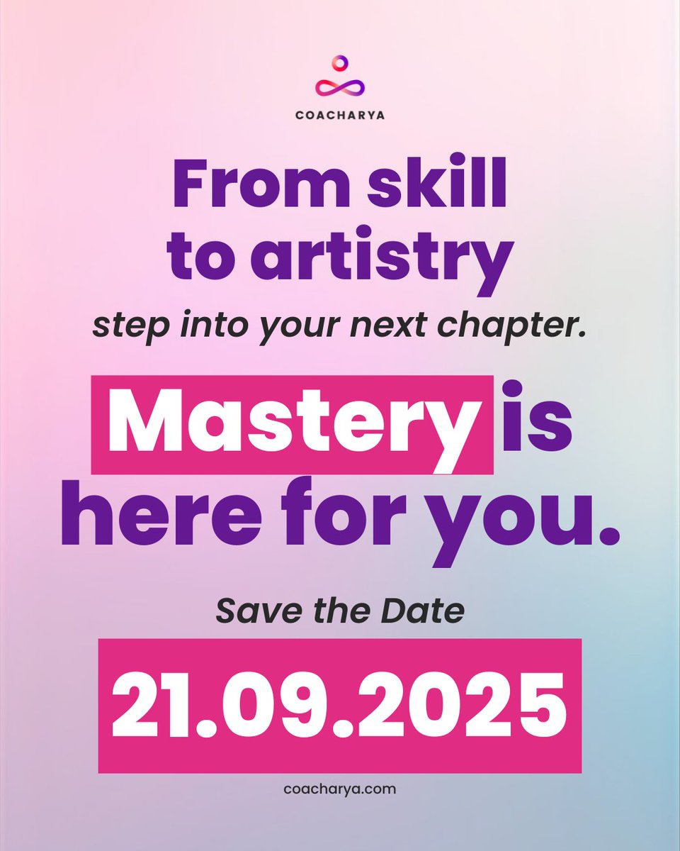 Level up your coaching! ✨

Our Level 3 Mastery Program refines your craft and deepens your presence. 
This is where skill becomes artistry and impact.

🔗 coacharya.com/contact/

#CoachingArtistry #Coacharya #ICFMastery #PCCtoMCC #CoachingJourney