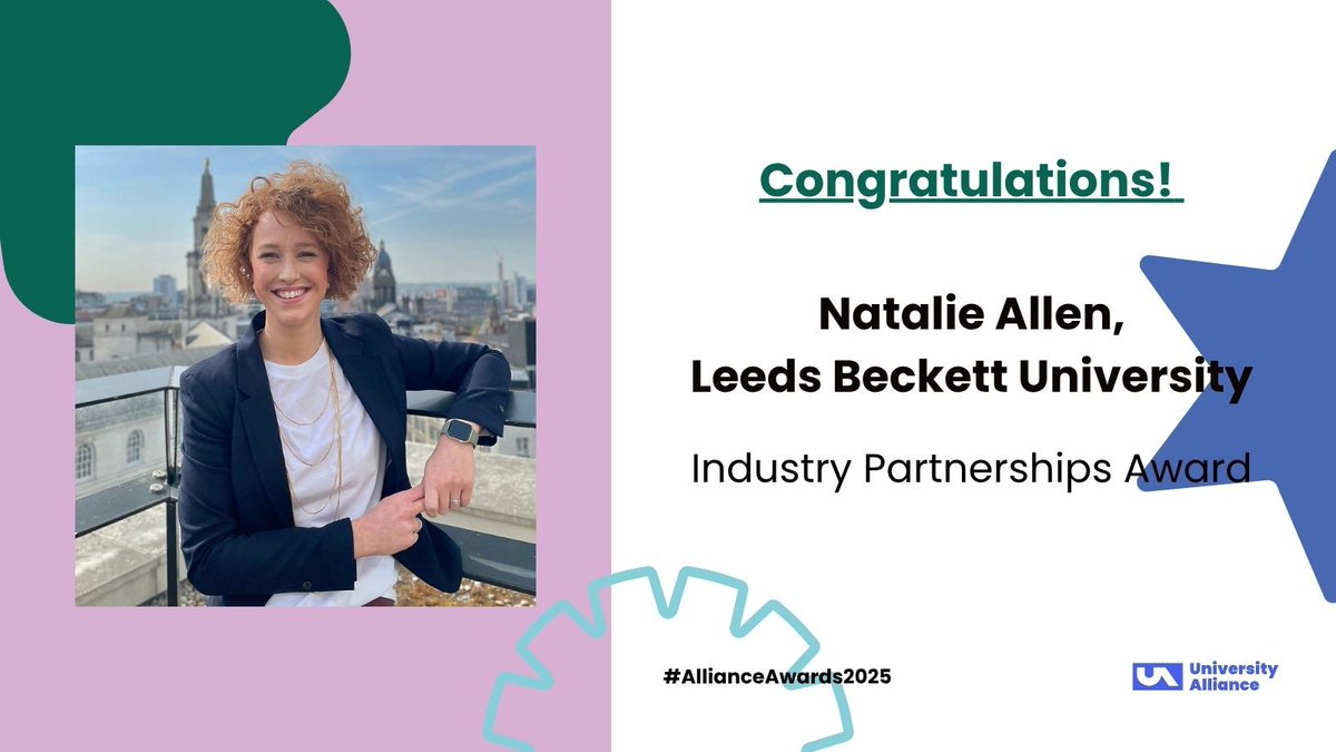 University Alliance (@unialliance) on Twitter photo Natalie Allen is nominated for the Industry Partnerships Award! #AllianceAwards2025.
At LBU (<a href="/leedsbeckett/">Leeds Beckett</a>), sheโs played a key role in connecting the university with local businesses, supporting growth, innovation, and real impact across the region.
๐buff.ly/AQ04NvN Natalie Allen is nominated for the Industry Partnerships Award! #AllianceAwards2025.
At LBU (<a href="/leedsbeckett/">Leeds Beckett</a>), sheโs played a key role in connecting the university with local businesses, supporting growth, innovation, and real impact across the region.
๐buff.ly/AQ04NvN