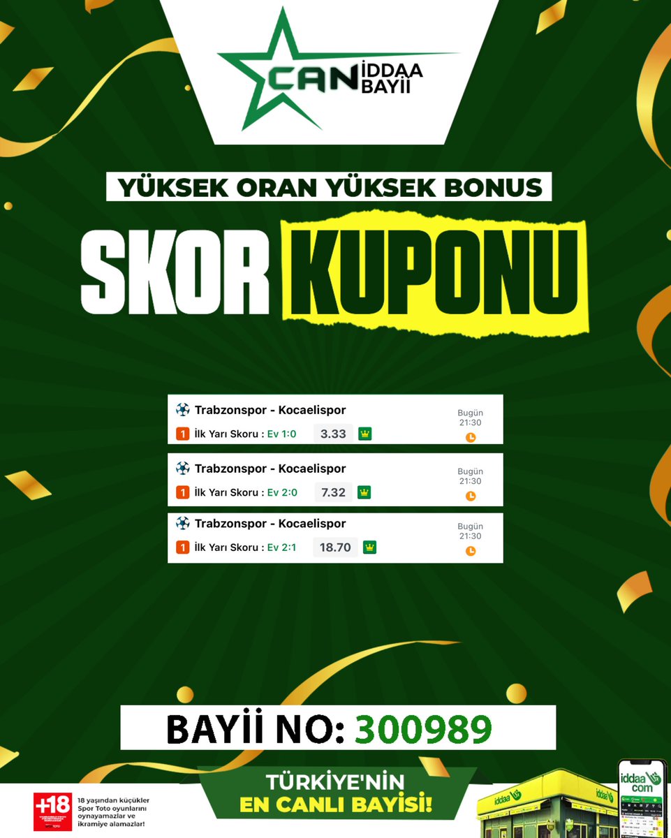 ⚽ Trabzonspor – Kocaelispor
⏰ 21:30 | İlk Yarı 3 Sigorta Tercihim Hazır 🔒

📊 Görselde tahminlerim var
❤️ 100 Beğeni + 🔁 30 RT ➡️ Yeni skorlar gelir!
💬 Skor tahminini yoruma yaz, bakalım kim bilecek?

#Trabzonspor #Kocaelispor #MaçGünü #Futbol