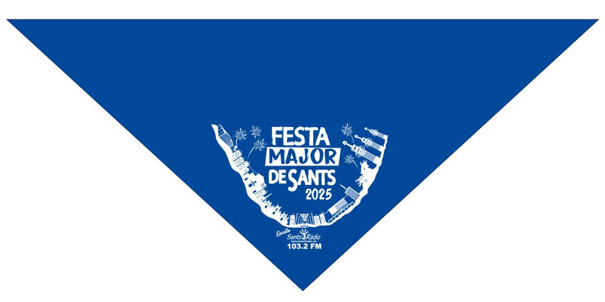 sants3radio (@sants3radio) on Twitter photo Ja tenim preparats els #mocadors i #samarretes per la #FestaMajor de #Sants 2025 👕.
Els mocadors d'enguany amb un skyline amb els els edificis santsencs més emblemàtics.
Atentes a partir del 23 d'agost per aconseguir gratis el vostre mocador.
Omplim de groc i blau la <a href="/FMSants/">Festa Major de Sants</a>🎉! Ja tenim preparats els #mocadors i #samarretes per la #FestaMajor de #Sants 2025 👕.
Els mocadors d'enguany amb un skyline amb els els edificis santsencs més emblemàtics.
Atentes a partir del 23 d'agost per aconseguir gratis el vostre mocador.
Omplim de groc i blau la <a href="/FMSants/">Festa Major de Sants</a>🎉!