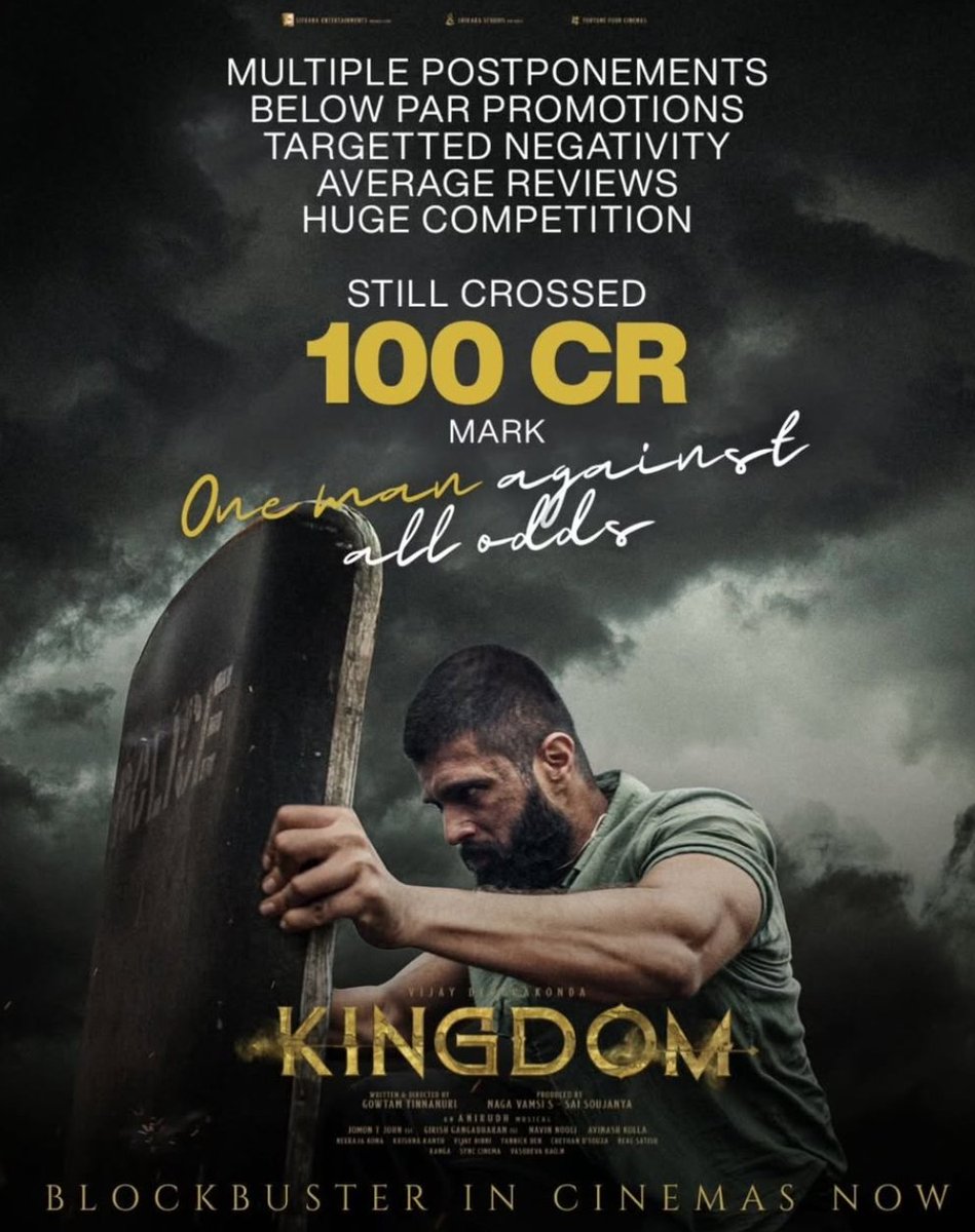 Bhavana09993406's tweet photo. One Man @TheDeverakonda made it possible 🔥👑❤️ ruling the hearts with his #kingdom
#KingdomBlockBuster
#kingdomreview
#VijayDeverakonda
#vijaydeverakondainkingdom https://t.co/7PxHVJla7s