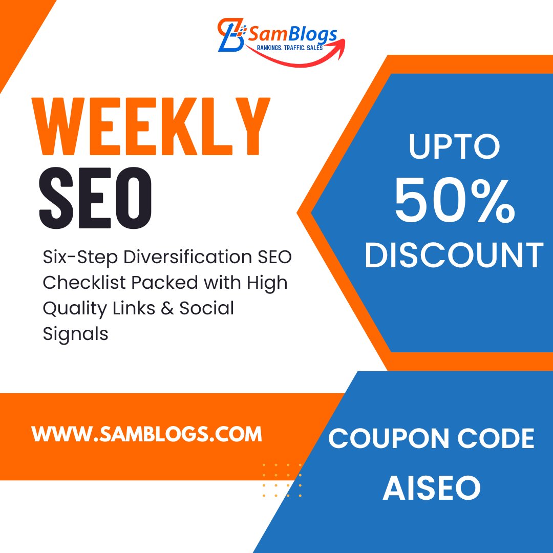 TheVikasSingal's tweet image. 💥 Grab UP TO 50% OFF on our Weekly SEO service

🚀 Carefully crafted mix of high-quality links + social signals to skyrocket your rankings.

🔗 Click here for details: samblogs.com/weekly-seo-246…

🎁 Use Code: AISEO

#WeeklySEO #SpecialDiscount #6WeeksSEO #EasterSpecialDiscount