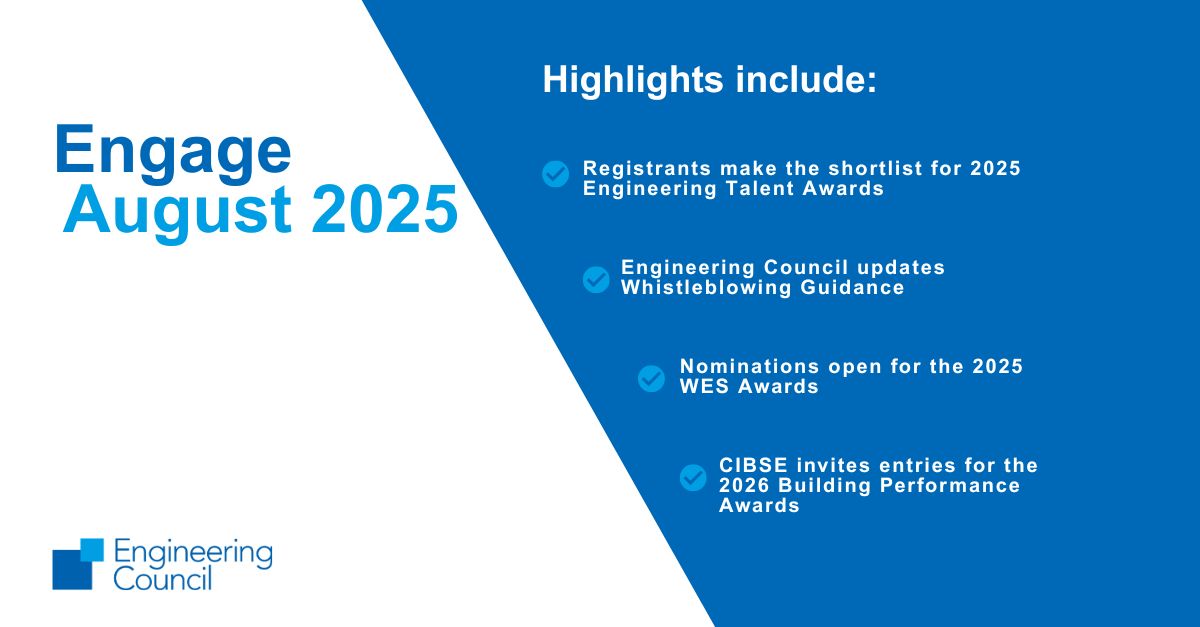 EngCouncil's tweet image. 📢 The latest issue of our e-Newsletter, Engage, is out now! 
Read it here for news from the Engineering Council and across the profession: buff.ly/wadTmBM

Subscribe to receive future issues straight to your inbox: buff.ly/U1gfBCP 
#EngineeringNews #Newsletter