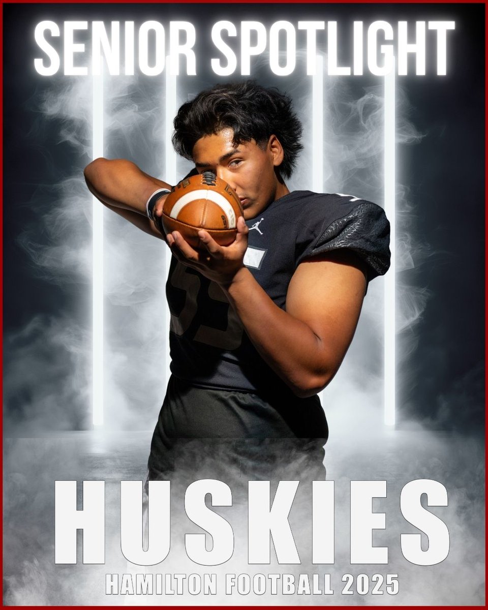 HuskiesGridiron's tweet photo. 🎉 Senior Spotlight: Taye Silversmith🎉

📍 Favorite Hamilton Football Memory: Transferring to Hamilton!
🍔 Favorite Food: Carne Asada Tacos
🎵 Favorite Song: Tall boy (Carson Jeffery)
🎧 Pre-Game Ritual: Listen to music 
🔥 Game He’s Most Looking Forward To: Basha https://t.co/HYmr5V6oOM