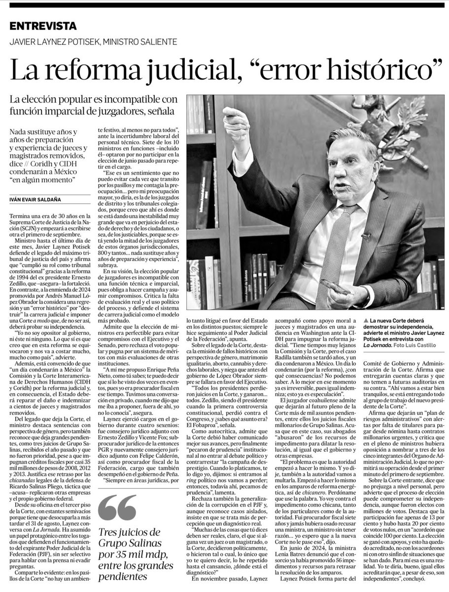 Que buena esta entrevista del ministro Laynez en La Jornada