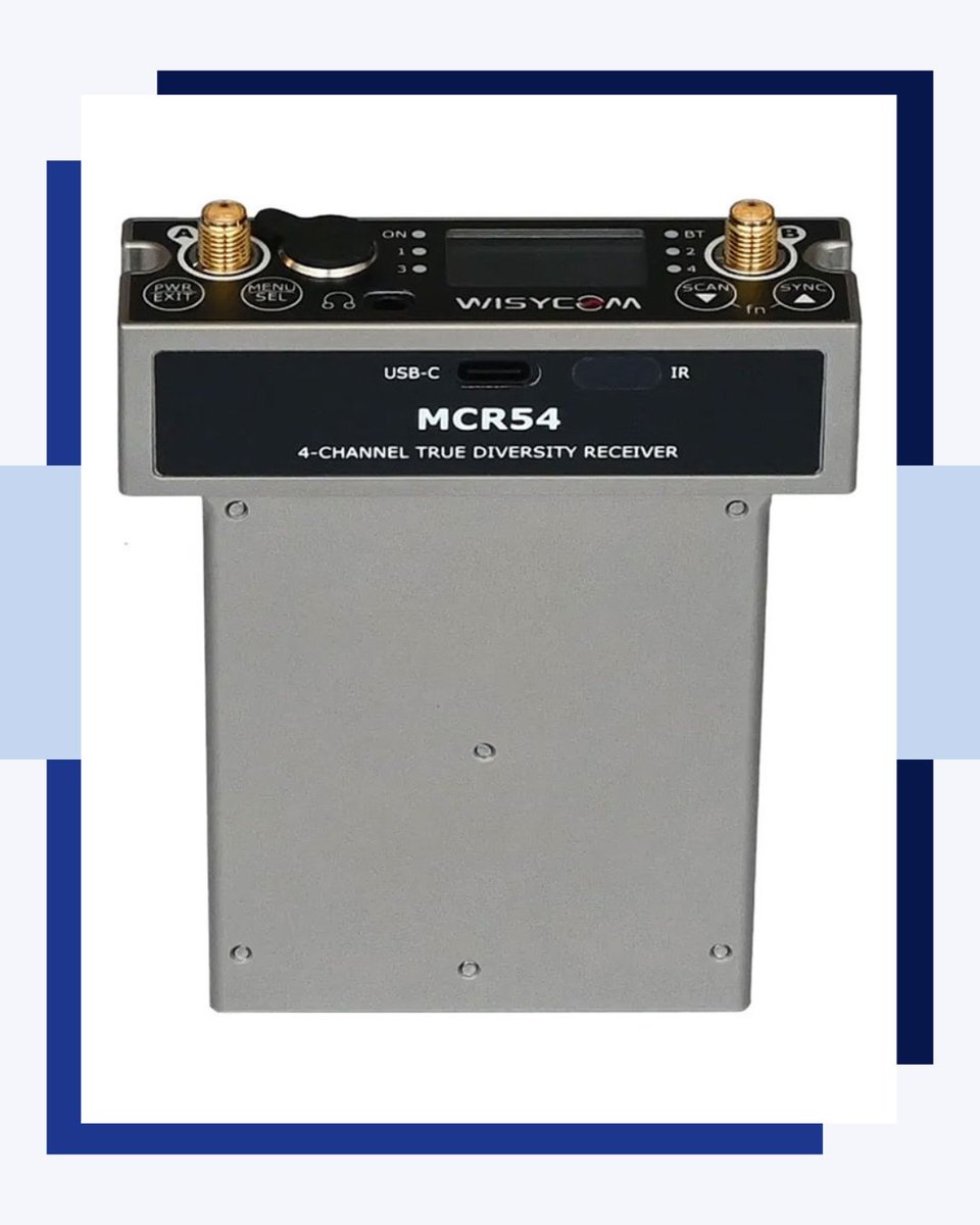 Raycom (@raycomuk) on Twitter photo Wisycom MCR54 — 4-channel, true diversity receiver built for pro audio workflows.
🔹Up to 790 MHz tuning
🔹Analog & AES3 outputs
🔹Wideband/Narrowband DSP modes
🔹Control via Bluetooth 5 or USB-C
Available in B1L, B2, and B14 bands. Wisycom MCR54 — 4-channel, true diversity receiver built for pro audio workflows.
🔹Up to 790 MHz tuning
🔹Analog & AES3 outputs
🔹Wideband/Narrowband DSP modes
🔹Control via Bluetooth 5 or USB-C
Available in B1L, B2, and B14 bands.