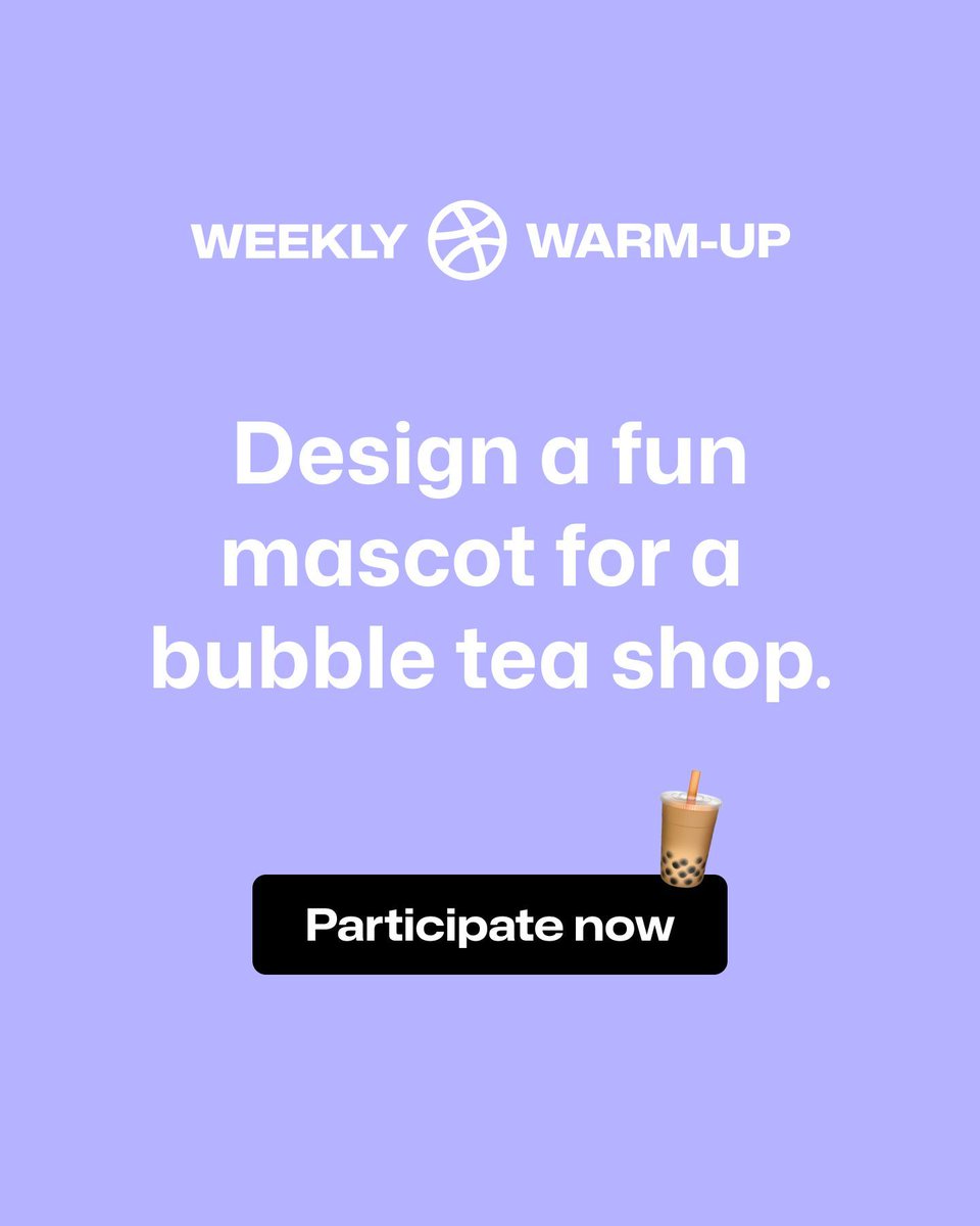 This one's gonna be fun.🧋 Join our weekly Warm-Up for a shot at a free month of Dribbble Pro! buff.ly/AeWcvtS