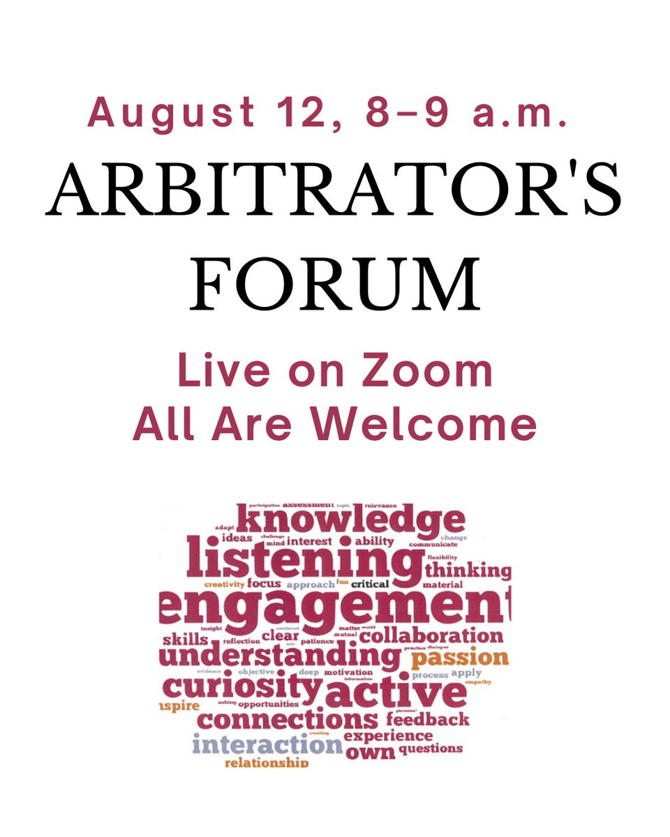 Join us on Tuesday, August 12, from 8–9 AM for the Florida Bar ADR Section Arbitration Committee’s monthly forum!  Learn more: bit.ly/4fqvwm7 

#Arbitration #AIinADR #ArbitratorsForum #ContinuingEducation #DisputeResolution #ADRForum #FloridaADR #FreeEvent