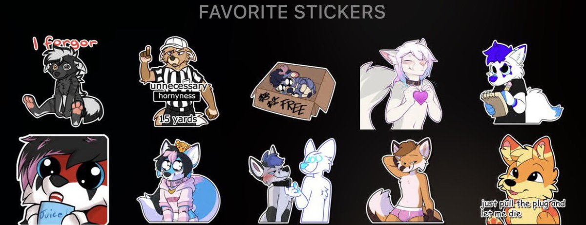 Dinalo❣️🦊 🔜 NFC (@dinalofoxxo) on Twitter photo Okay people. 
QRT with your favorited stickers. 
Curious how much lewd / fun stuff you have 👀 mine is pretty fun i would say. :3 Okay people. 
QRT with your favorited stickers. 
Curious how much lewd / fun stuff you have 👀 mine is pretty fun i would say. :3
