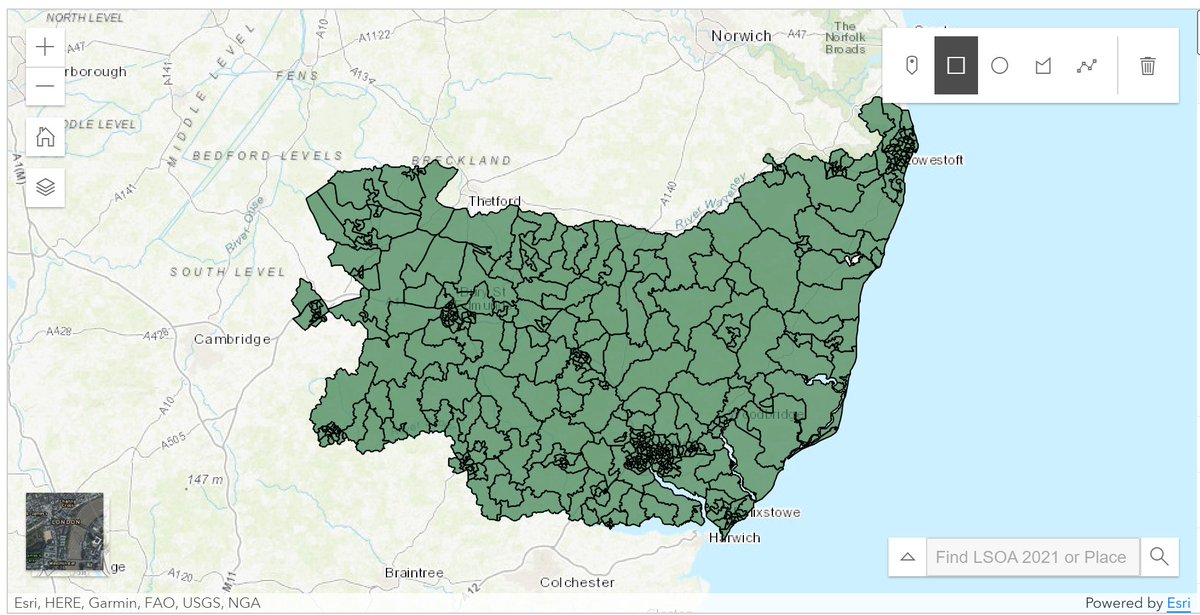 Are you looking for data on Suffolk, but have your own custom area you'd like to cover? With the #SuffolkObservatory's Custom Area Reporter, you can select or draw the areas you are interested in, and download bespoke reports. Find out more at: suffolkobservatory.info/custom-area-re…