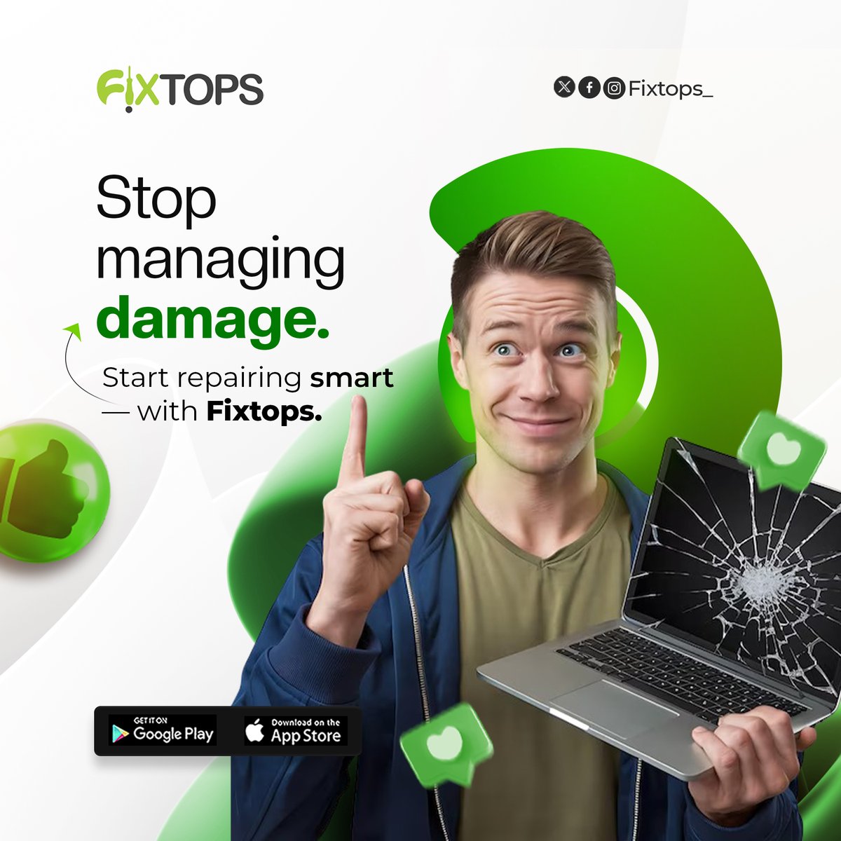 FixtopsMobile's tweet image. Why keep patching the problem when you can fix it for good?
No more guesswork. No more delays. Just smart, reliable repairs at your convenience.

📲 Book now on the Fixtops App — because smart people repair smart.

#FixWithFixtops #SmartRepairs #FixtopsUSA