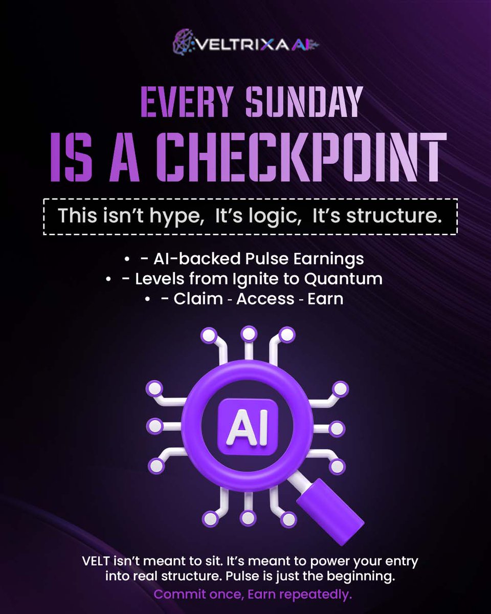 Good morning 🌅
Every Sunday isn’t just another date on the calendar  it’s your chance to step into the fast lane while everyone else is still parked.

VELT isn’t a souvenir from an airdrop  it’s a key. The moment you activate Neural Access, you’re no longer holding potential…