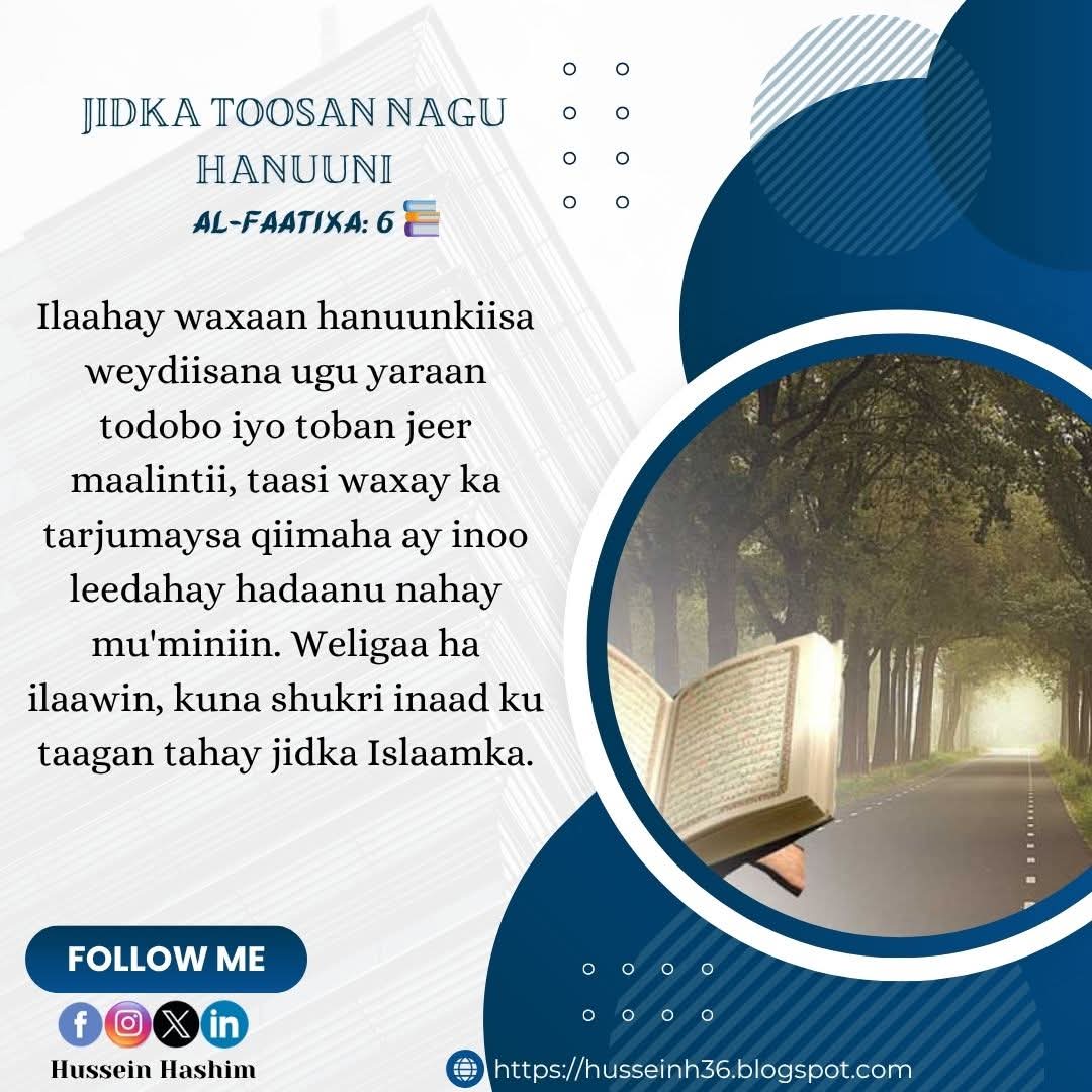 HusseinHashim36's tweet photo. Guide us to the straight path.
We seek Allahβs guidance at least seventeen times a day, which reflects how essential it is for us as believers. Never forget and remain thankful for being on the straight path of Islam.
#HusseinHashim #followme https://t.co/BUUtpoPlq5 https://t.co/fqAIcGVTQY