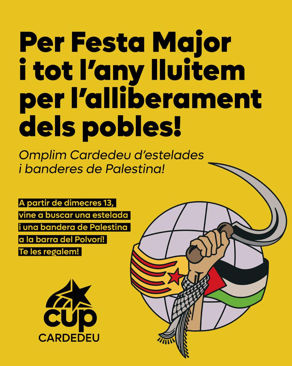 📢 Per Festa Major omplim #Cardedeu d'estelades i banderes de Palestina! ✊ #independència #aturemelgenocidi