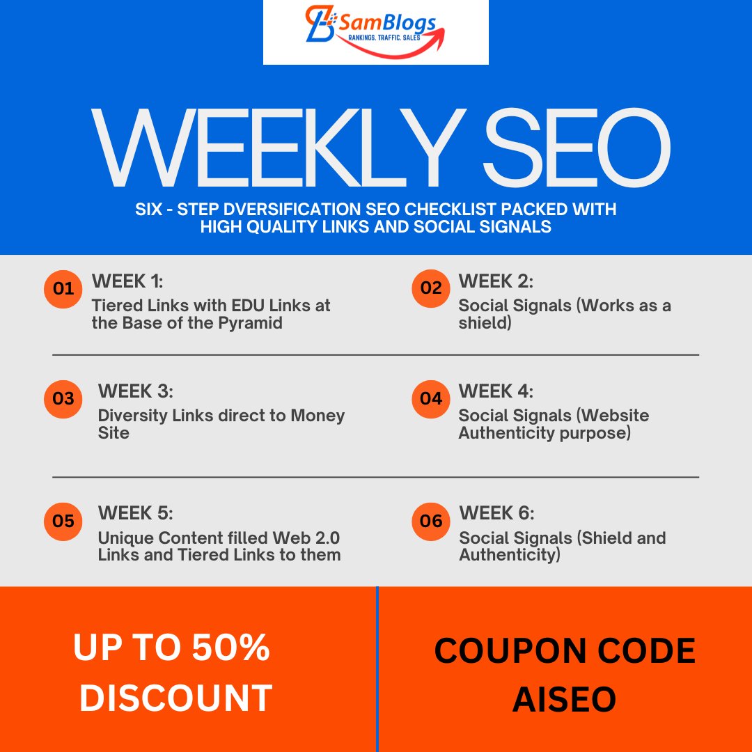 TheVikasSingal's tweet image. 🌟 Rank Faster on Google and AI Search both! 🌟

💥 Up to 50% OFF our Weekly SEO plan!

💎 Premium links &amp;amp; social signals that push you to the top of SERPs.

📌 Learn More: samblogs.com/weekly-seo-246…

💳 Code: AISEO

#WeeklySEO #SpecialDiscount #6WeeksSEO #EasterSpecialDiscount