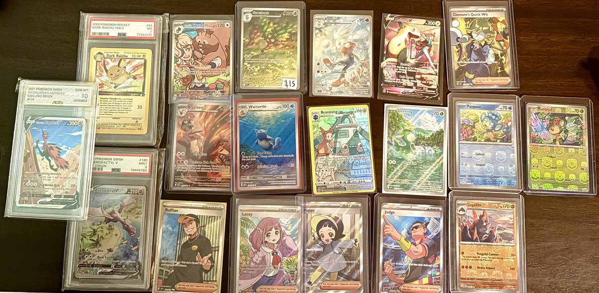 kantocollects's tweet photo. Some stuff we picked up vending this weekend! Open to SALE/TRADE, let me know what you’re looking for! Looking for these two along with a Espeon V Alt Art #Pokemoncard #PokemonTCG #forsale #fortrade https://t.co/TbhXKa4xQx