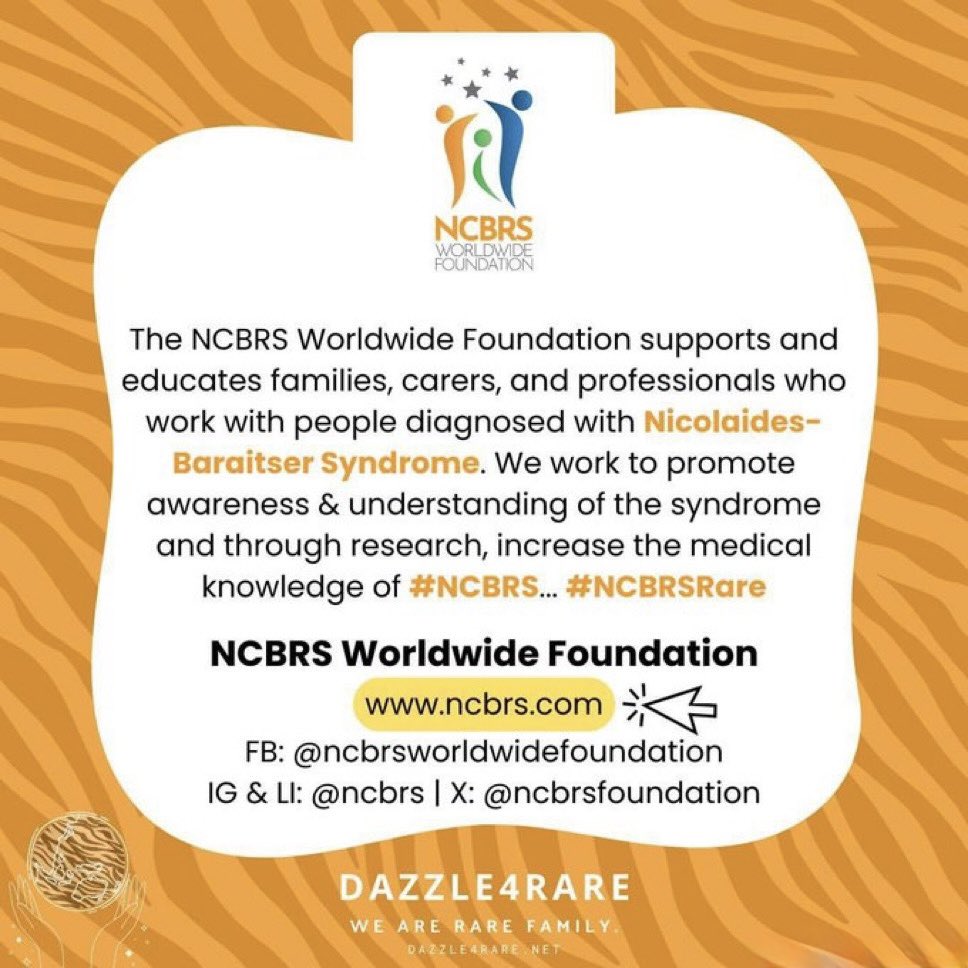 GoPI3Ks's tweet photo. #Dazzle4Rare2025 The NCBRS Worldwide Foundation supports and educates families, carers and professionals who work with people diagnosed with Nicolaides-Baraitser Syndrome. Check them out here
https://t.co/0PSuUiORHz @ncbrsfoundation @dazzle4rare https://t.co/zGhfImCBQp
