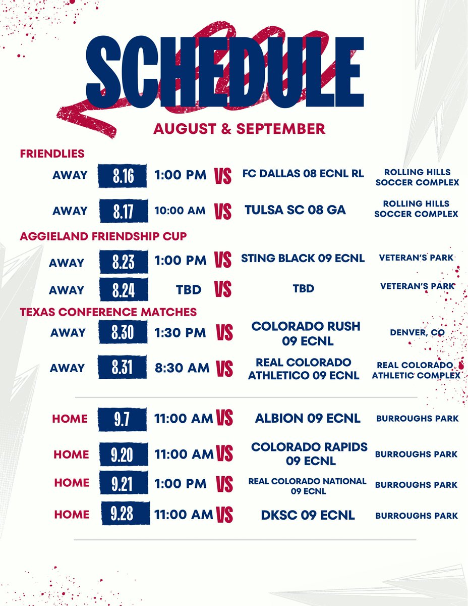Challenge 09 ECNL (@challenge09ecnl) on Twitter photo 🚨 Just dropped our August & September schedule! 🚨
Come watch these talented young women compete!
#ECNL #ECNLgirls <a href="/ImYouthSoccer/">ECNL/GA/Recruiting/College Soccer</a> 🚨 Just dropped our August & September schedule! 🚨
Come watch these talented young women compete!
#ECNL #ECNLgirls <a href="/ImYouthSoccer/">ECNL/GA/Recruiting/College Soccer</a>
