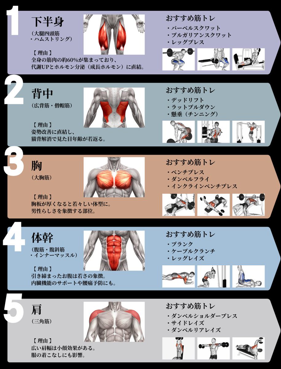 『若見え』に直結します。ボディメイクでモテたいなら覚えておいて。