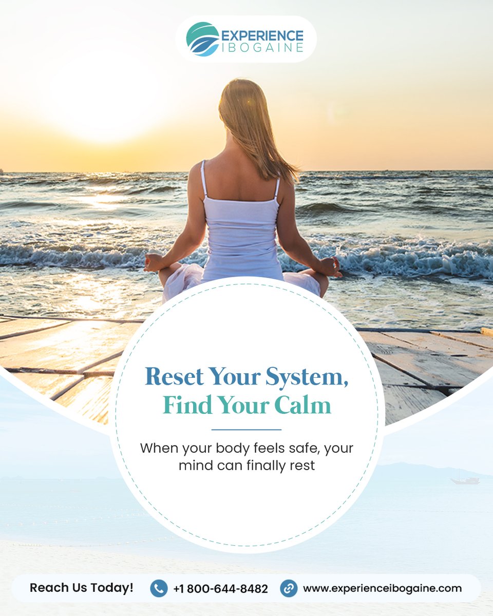 experienceiboga's tweet image. An overactive nervous system keeps us stuck in stress and survival. Ibogaine helps reset that system, releasing old patterns and restoring inner calm.
 🌿 It’s science-backed. And soul-deep.

🔗 experienceibogaine.com

 #NervousSystemReset #TraumaHealing #IbogaineScience