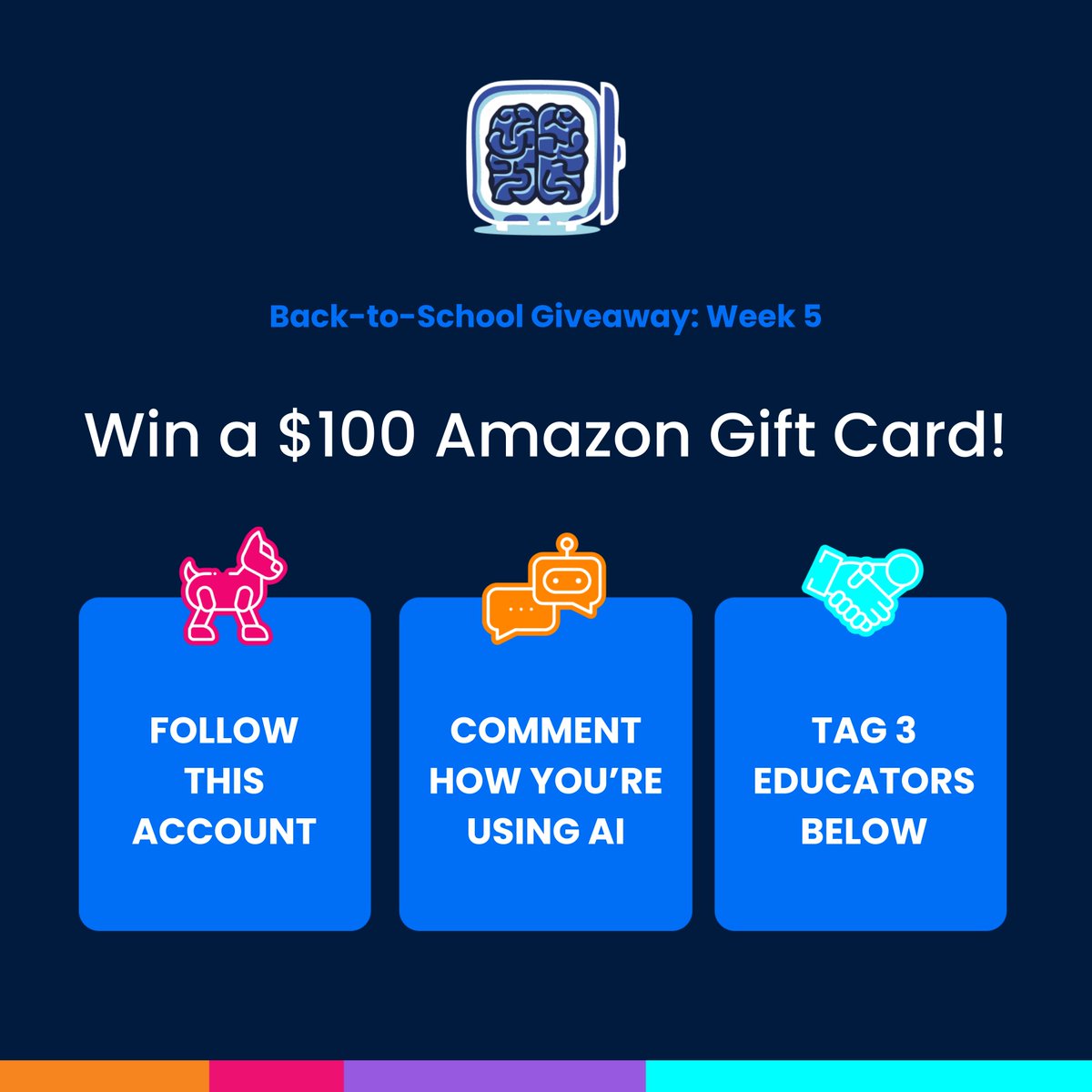 Week 5 of our #WeLoveTeachers Giveaway is LIVE!

We’re giving away a $100 Amazon gift card to one lucky educator.

To enter:
✅ Follow us
💬 Comment how you’re using AI this back-to-school season
👥 Tag 3 fellow educators

Giveaway closes this Thursday at 11:59 PM ET.