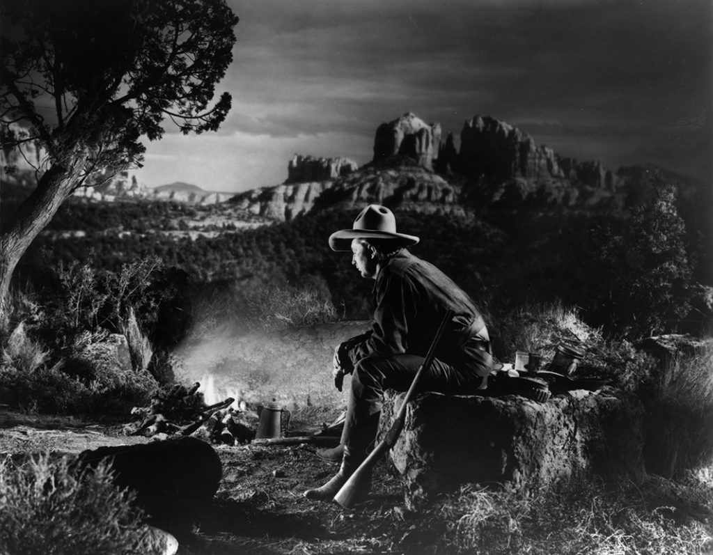 Gorgeous shot of Robert Mitchum in Blood on the Moon, directed by Robert Wise in 1948. He directed The Day the Earth Stood Still 3 years later, and Star Trek The Motion Picture 31 years later. Wise was nominated for an Oscar for editing Citizen Kane.
