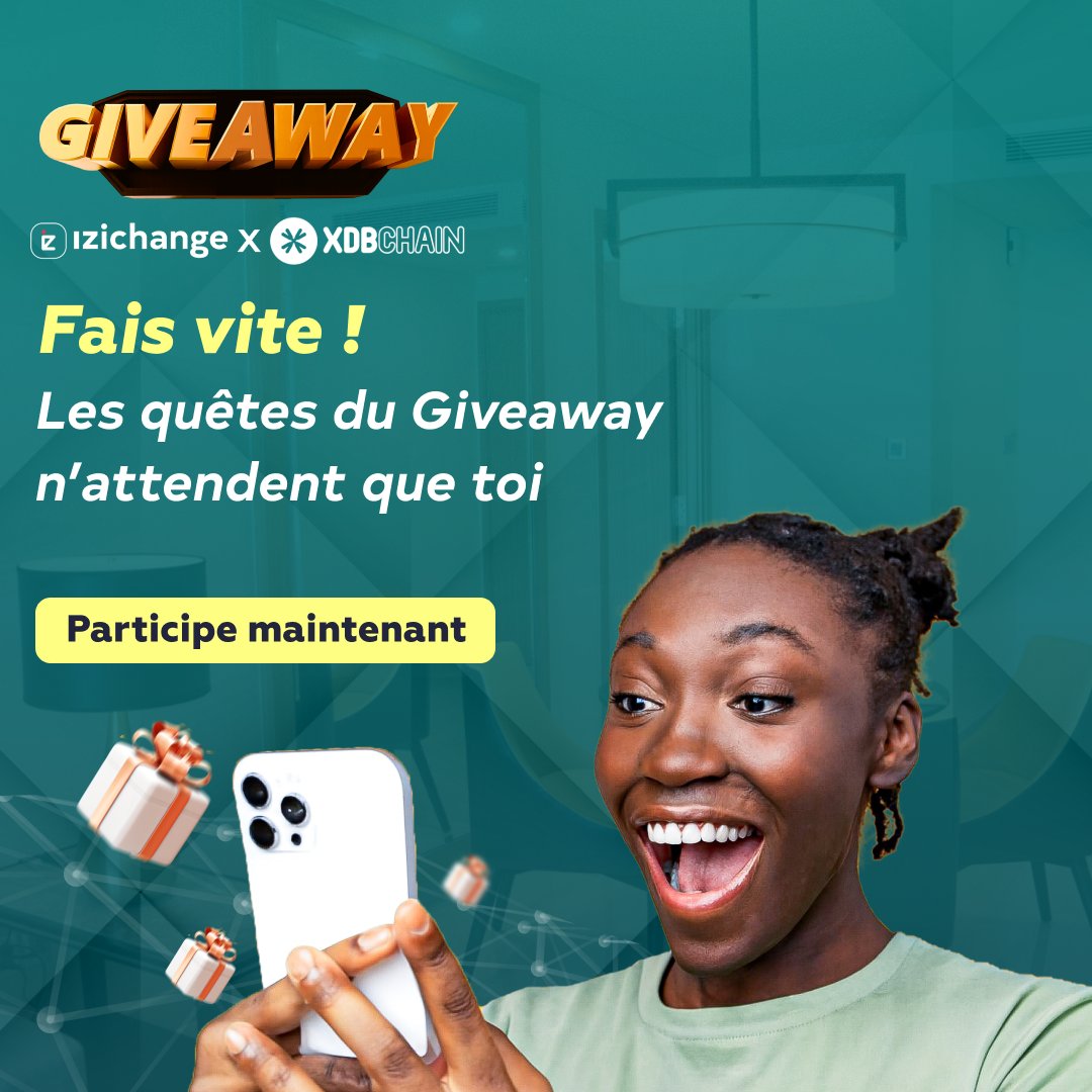 “Le meilleur moment pour agir, c’est quand les autres hésitent.”
 
💠 Aujourd’hui, complète les quêtes du Giveaway XDB Chain x IZICHANGE et prends l’avantage.
 
#IZICHANGE #Giveaway #XDBChain #Blockchain #InclusionFinancière