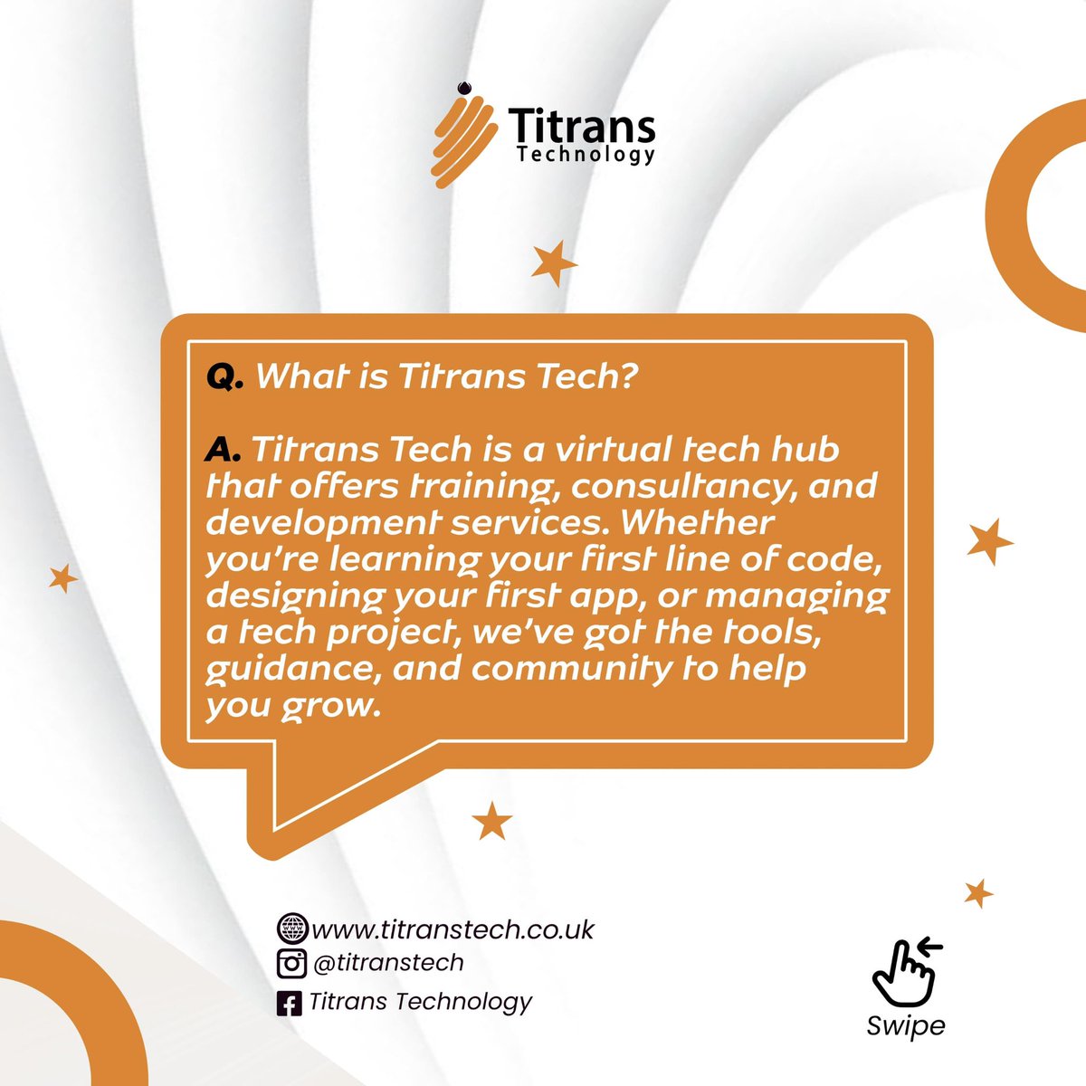 TitransTech's tweet image. You’ve got questions we’ve got answers.🥳
That’s the Titrans way. 
#Titranstech #TechinNigeria  #learntechskills  #FAQsAnswered #techskills