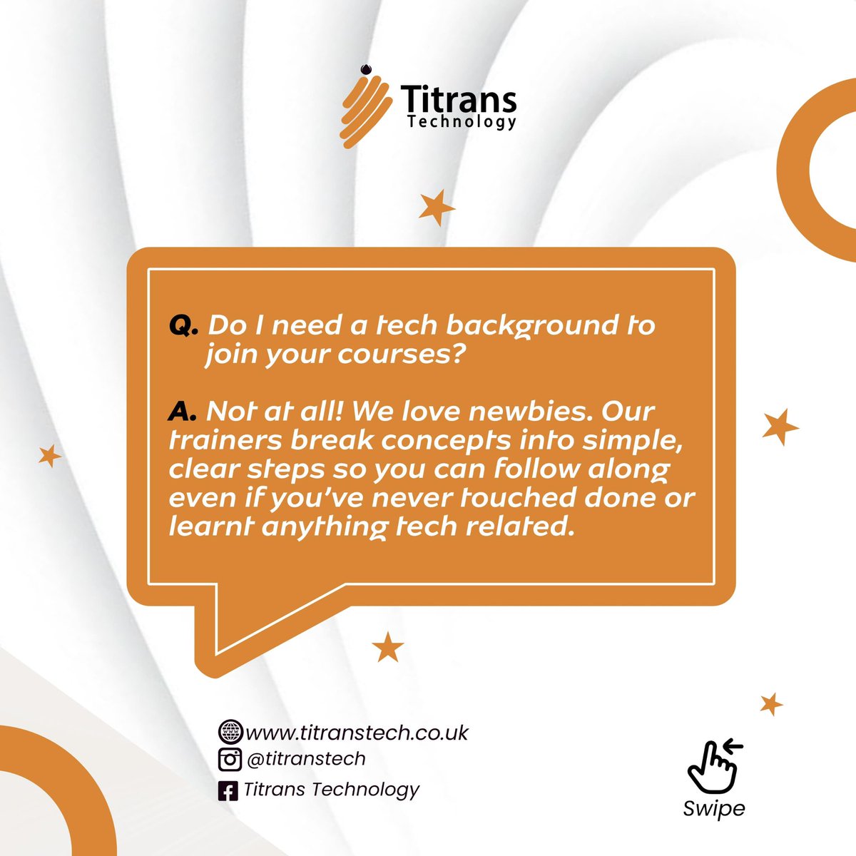 TitransTech's tweet image. You’ve got questions we’ve got answers.🥳
That’s the Titrans way. 
#Titranstech #TechinNigeria  #learntechskills  #FAQsAnswered #techskills
